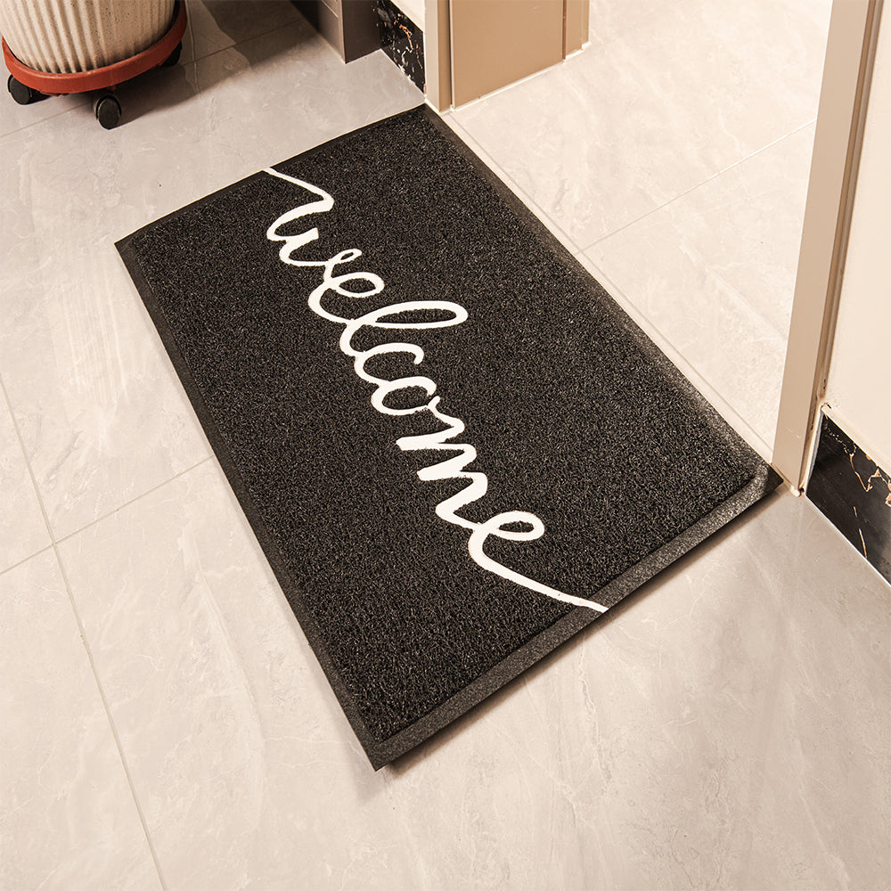 Welcome Printed PVC Surface Door Mat With Non-Slip PVC Backing