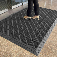 Outdoor Anti-Slip Dust Removal Interlocking Mat,3IN1-GRAY