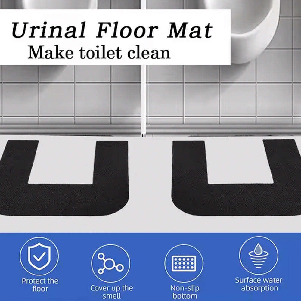 6-Pack Anti-Slip Urinal Absorbent Splash Mat Contour Rug For Toilet Bowl