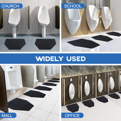 6-Pack Non-Slip Absorbent Cut Pile Urinal Mats For Men's Restroom