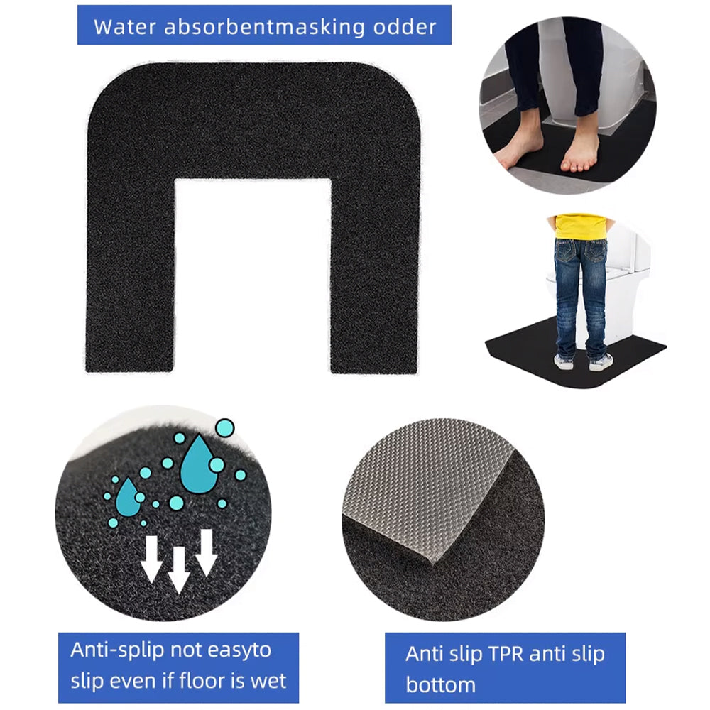 6-Pack Anti-Slip Urinal Absorbent Splash Mat Contour Rug For Toilet Bowl