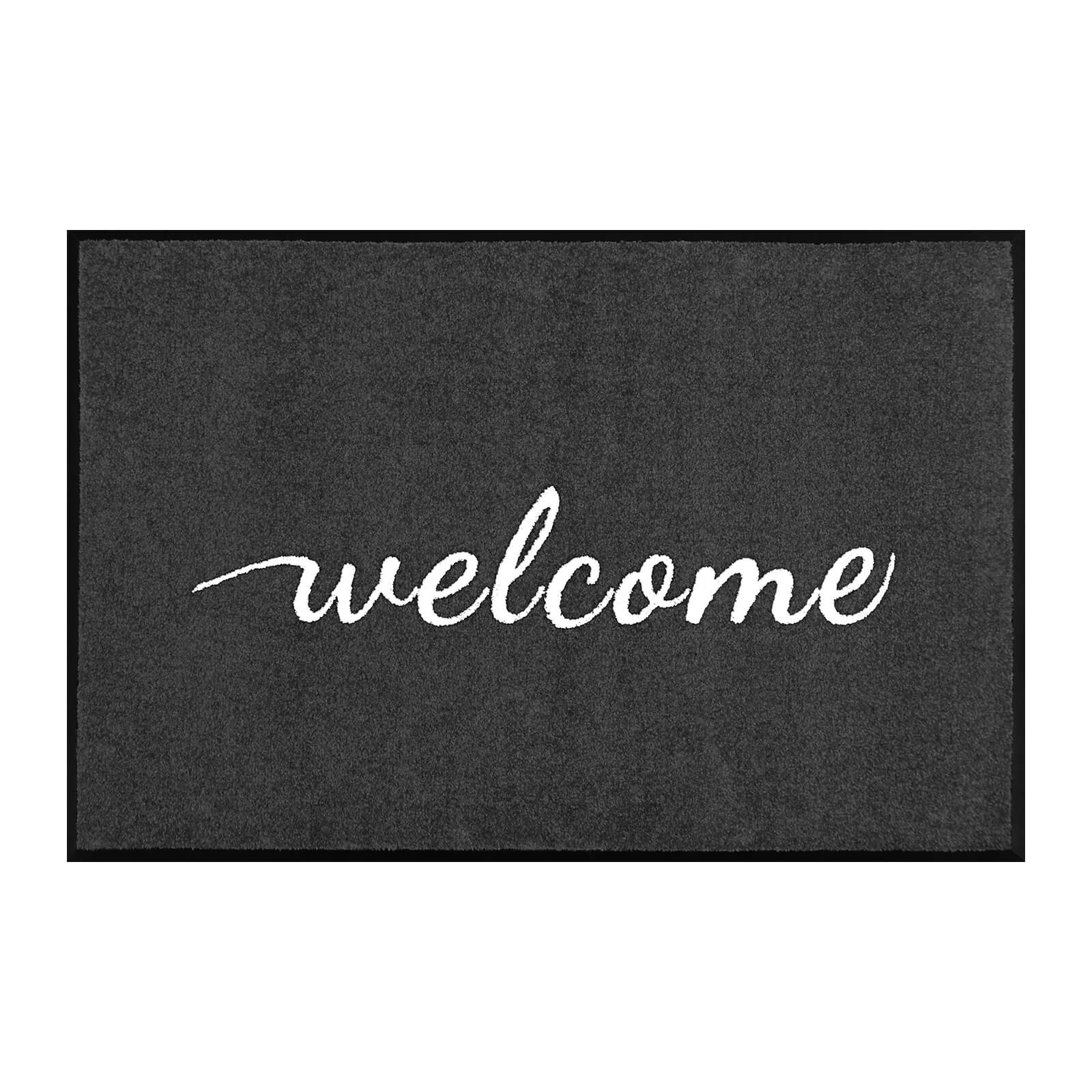 Black Welcome Mat Nylon Front Door Mats