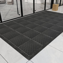 Commercial Entrance PVC Interlocking Floor Mats Dark Grey