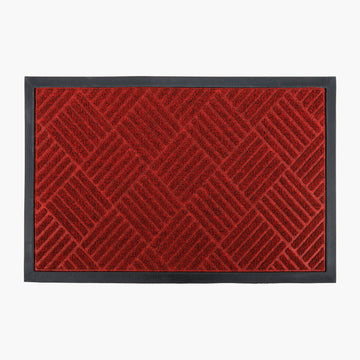 Dark/Red Front Door Mat, Outdoor/Indoor Door Mat