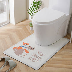 Non-Slip Cute Puppy Pattern PVC Toilet Mat