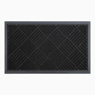 Black Front Door Mat, Outdoor/Indoor Door Mat