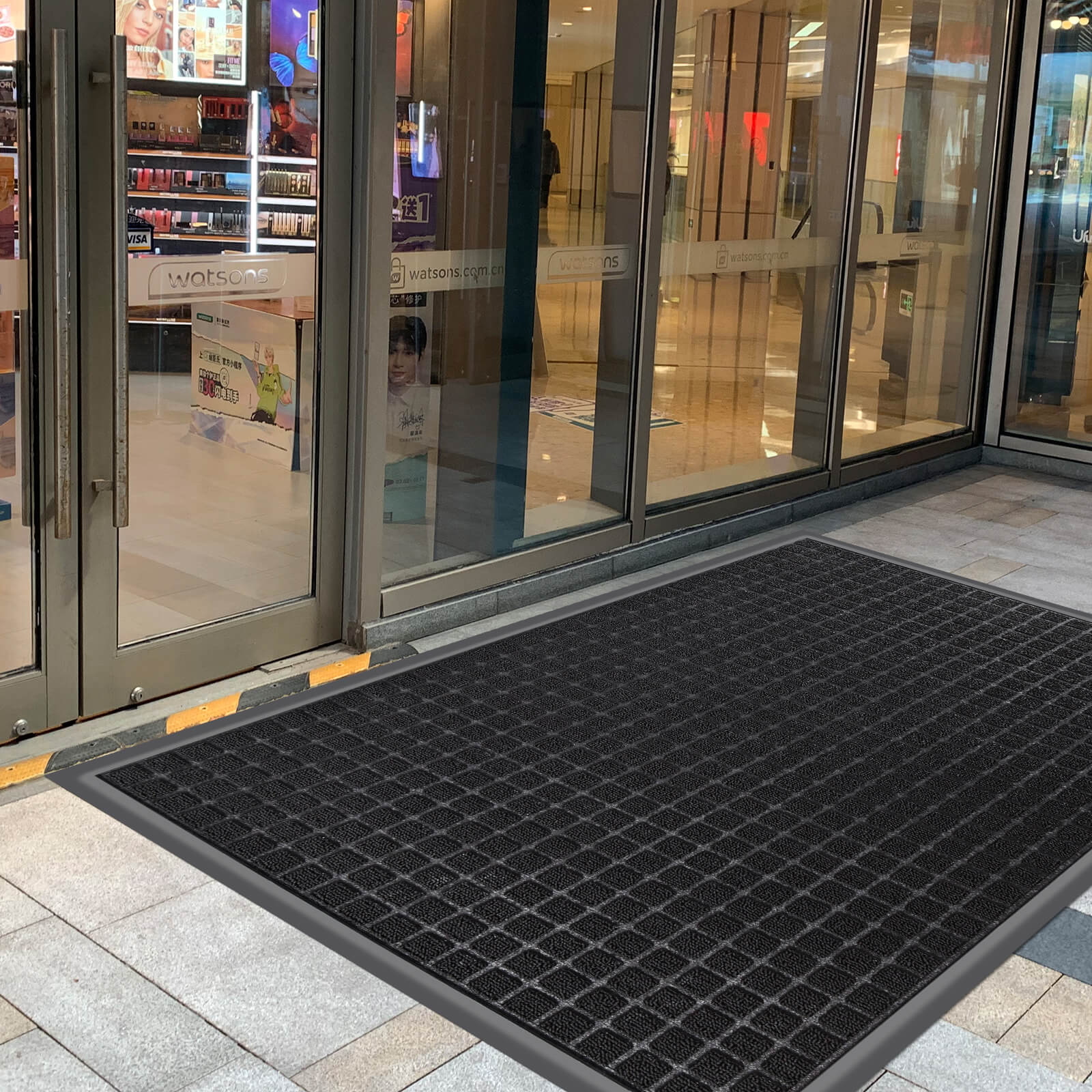 Black Outdoor Mat Front Door Indoor Entrance Doormat