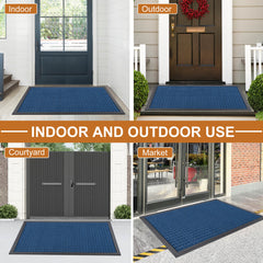 Blue Front Door Mat, Outdoor/Indoor Door Mat