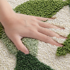 Soft & Absorbent Green Leaf Non-Slip Decorative Bathroom Mat